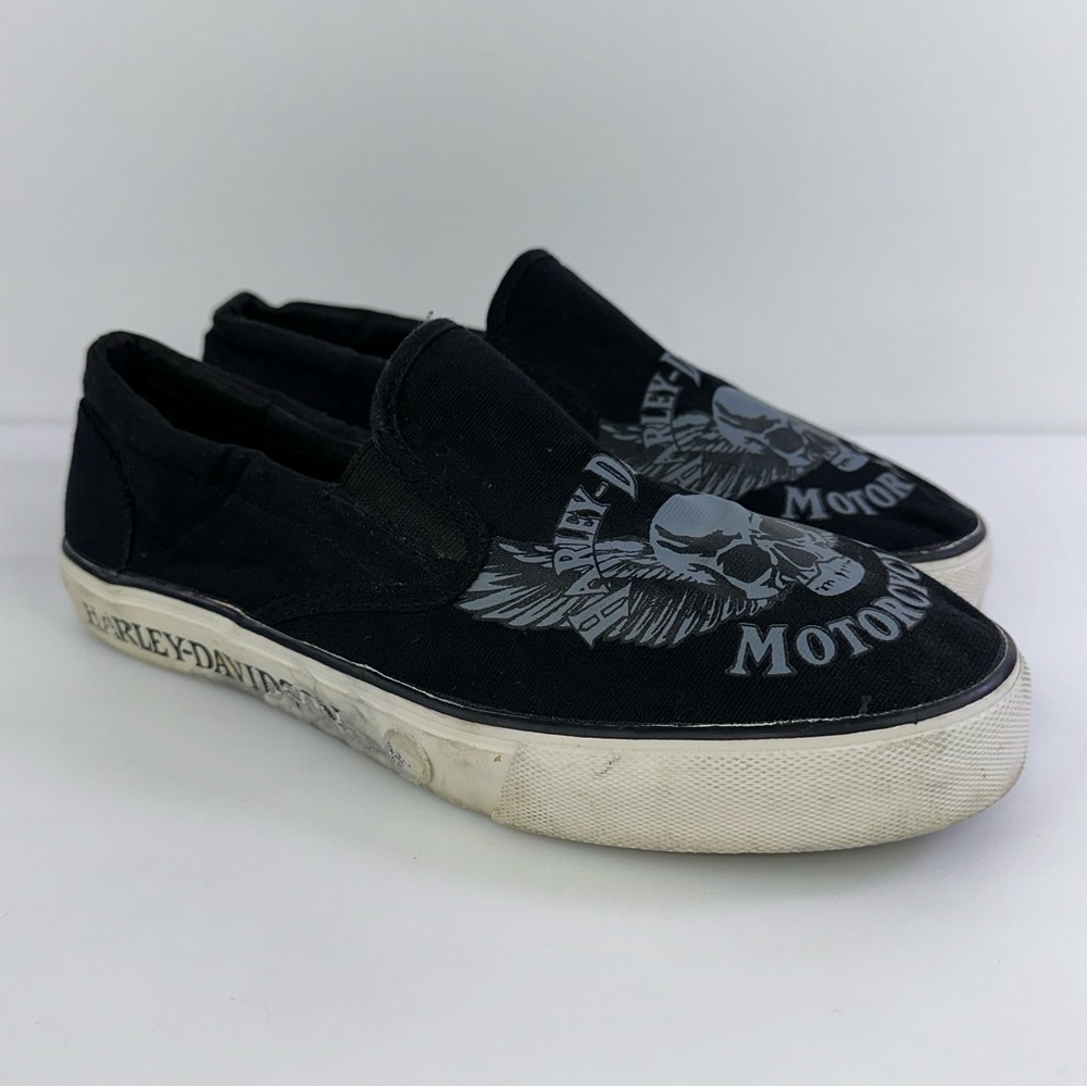 Harley-Davidson Men's Black Round Toe Slip On Casual Shoes - Size 8.5